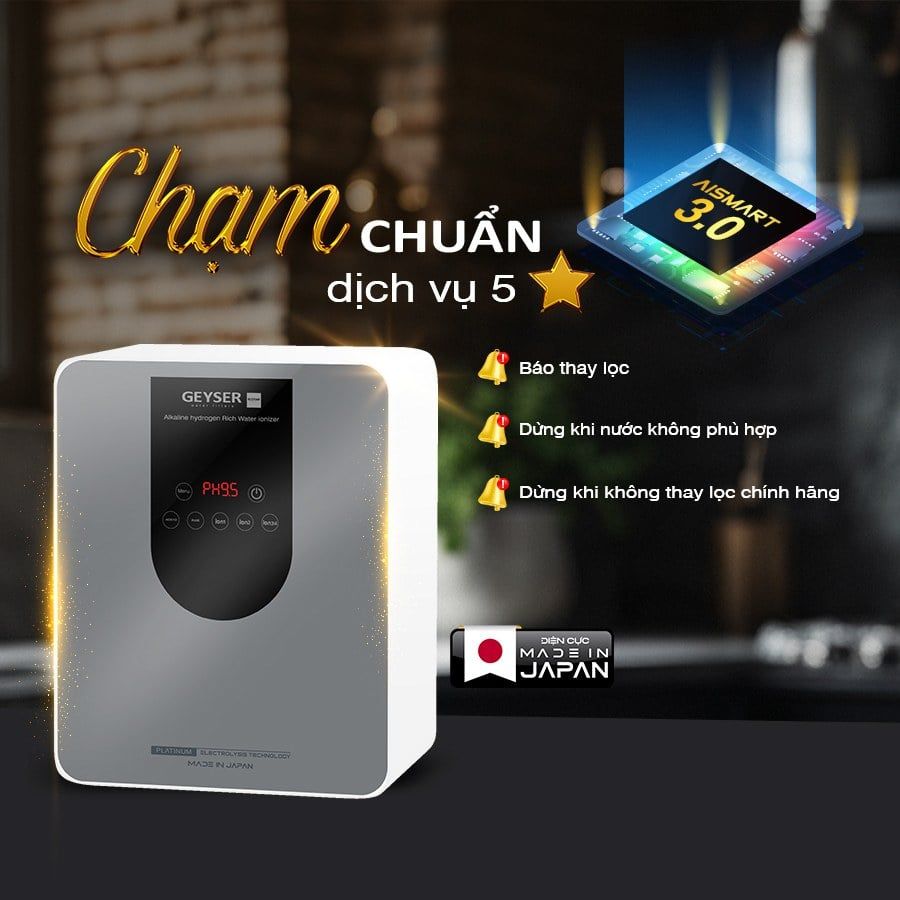  Máy lọc nước ion kiềm giàu hydro Geyser Ecotar 9 Pro 