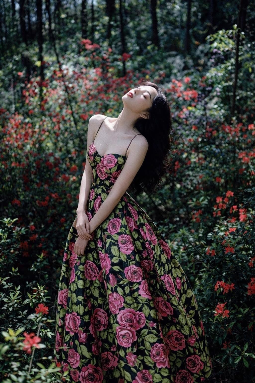  Brigitte Dress - Đầm Corset Hoa Hồng D0129 