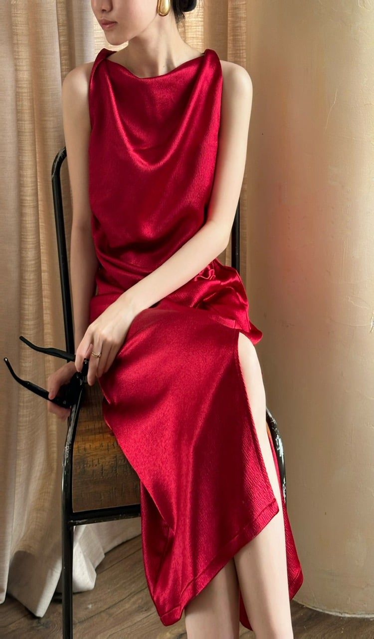  Juhi Dress - Đầm Nhún Sườn Xẻ Tà L58 