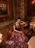  Eloise Dress - Đầm Hoa Thiết Kế Dáng Dài Tay Ngắn D0169 