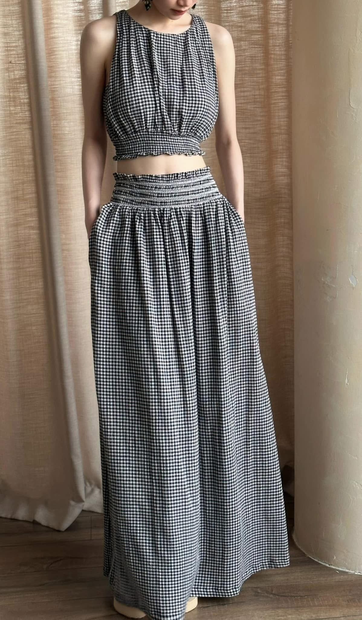  Keelin Set - Set áo và chân váy caro D963 