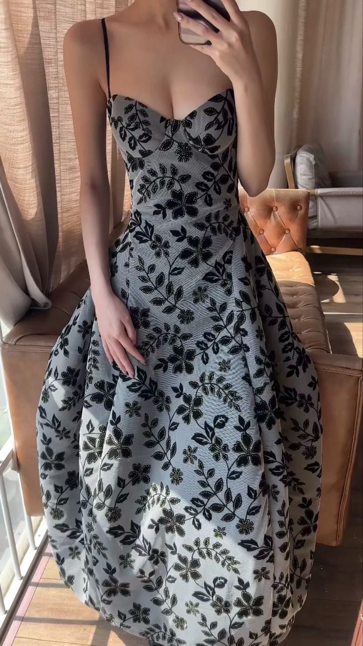  Brigitte Dress - Đầm Corset Hoa Hồng D0129 