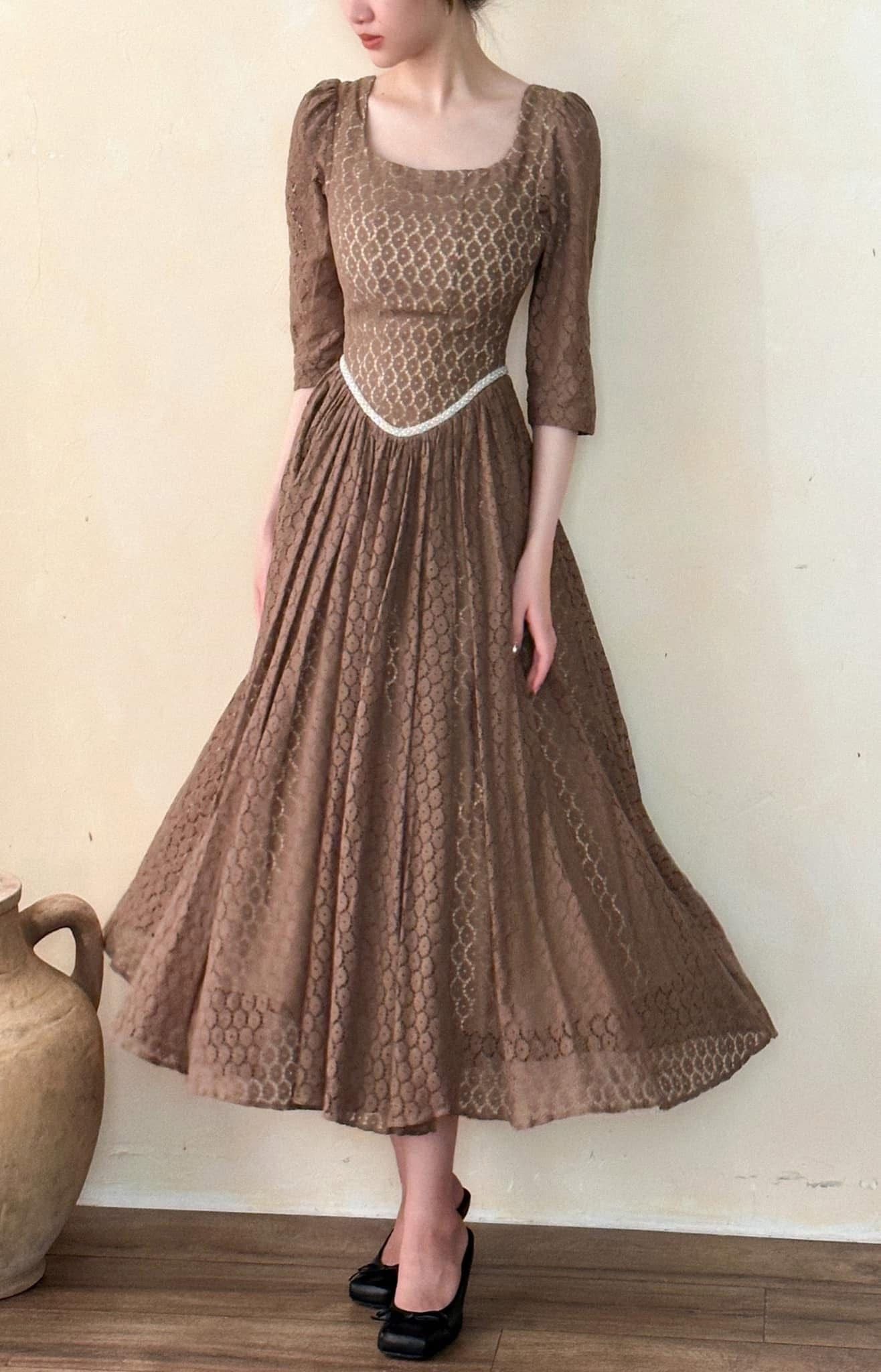  Sally Dress - Đầm Corset Ren Cổ Điển L1016 