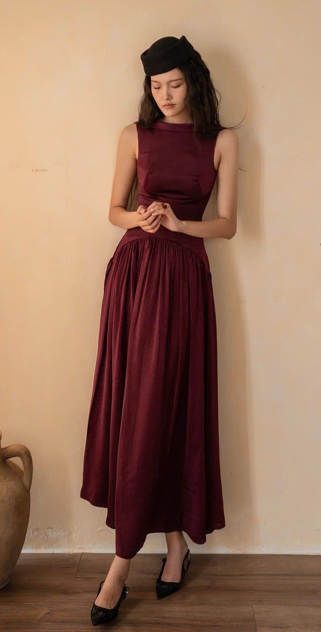  Claudette Dress - Đầm Thiết Kế Vintage QE001 