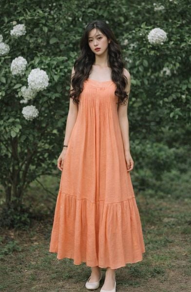  Livia Dress - Đầm 2 dây xếp ly ngực D456 