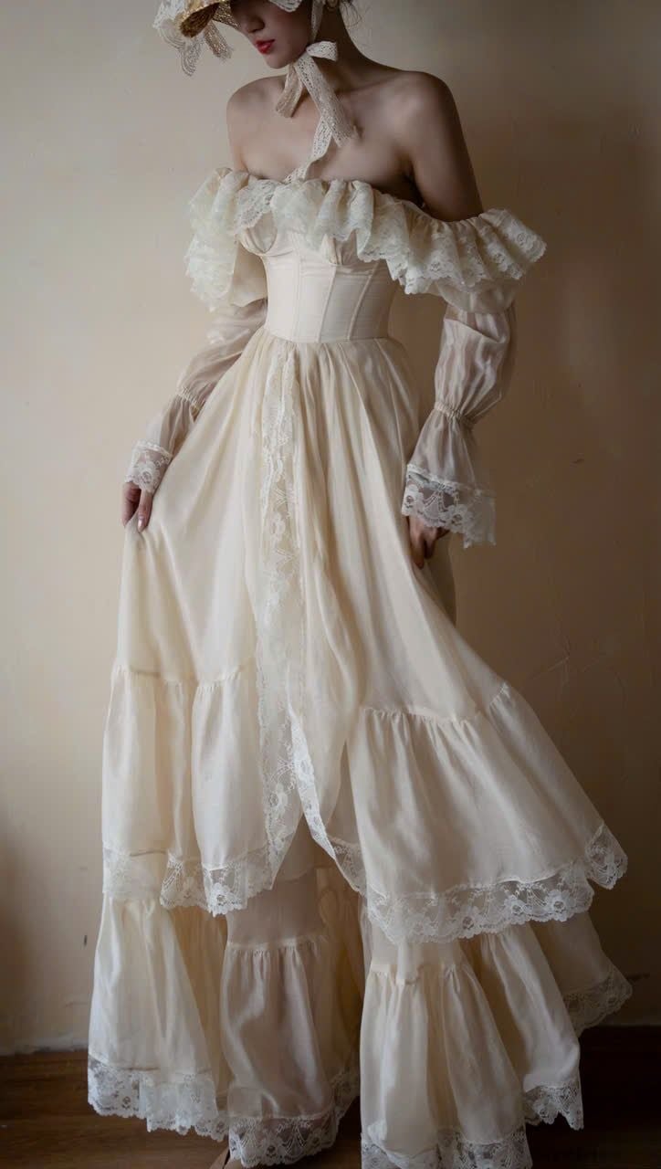  Snow Swan Dress - Đầm Thiết Kế Trễ Vai 