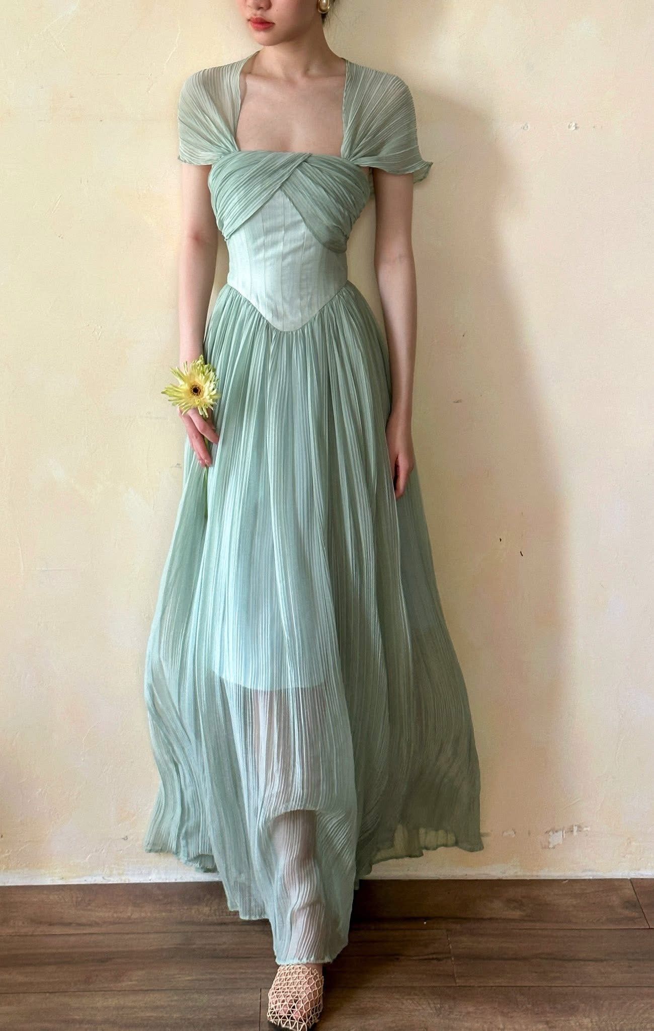  Alexandra Dress - Đầm Corset Tay Hến V20 