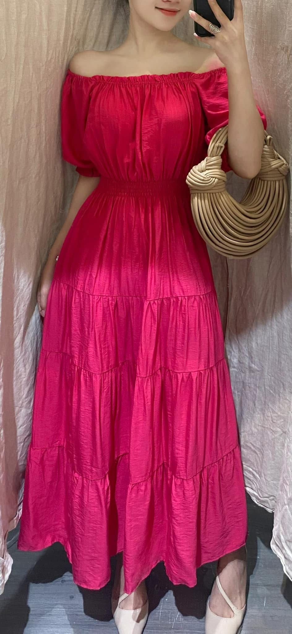  Callie Dress - Đầm cổ vuông nhấn eo 4 tầng D02 