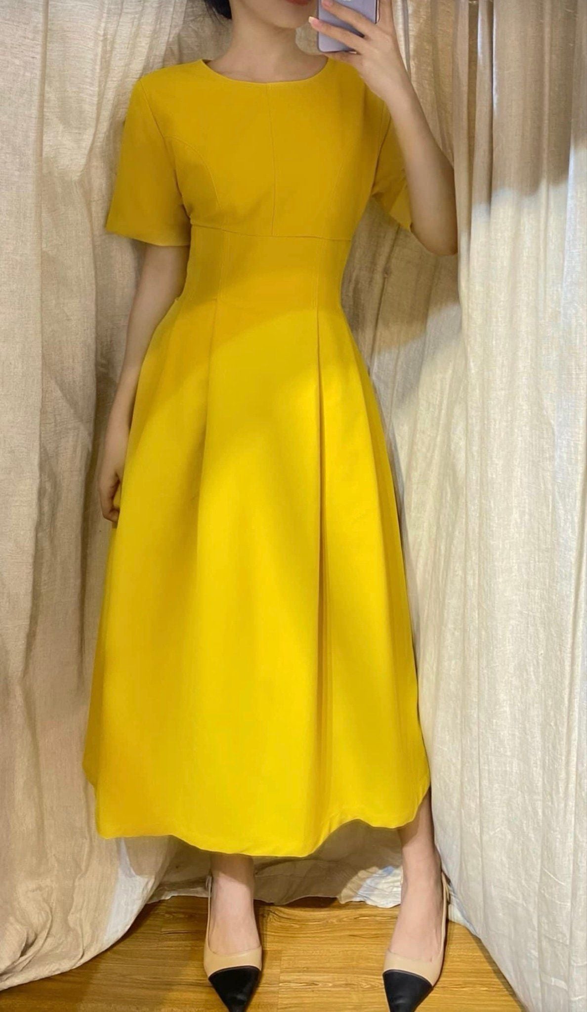  Victoria Dress - Đầm tay ngắn chữ A - POQ79 