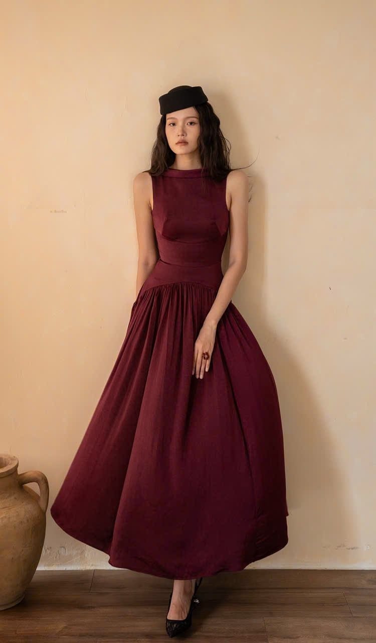  Claudette Dress - Đầm Thiết Kế Vintage QE001 