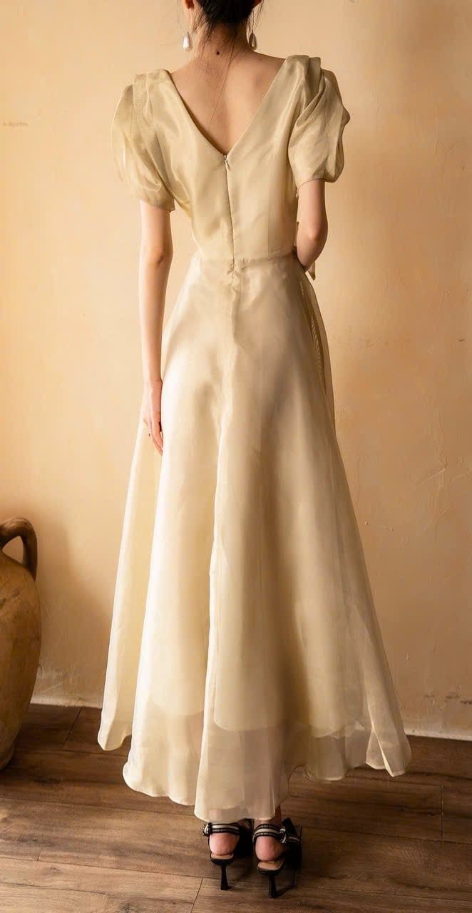  Helena Dress - Đầm Hoa Hồng Tay Phồng D1013 