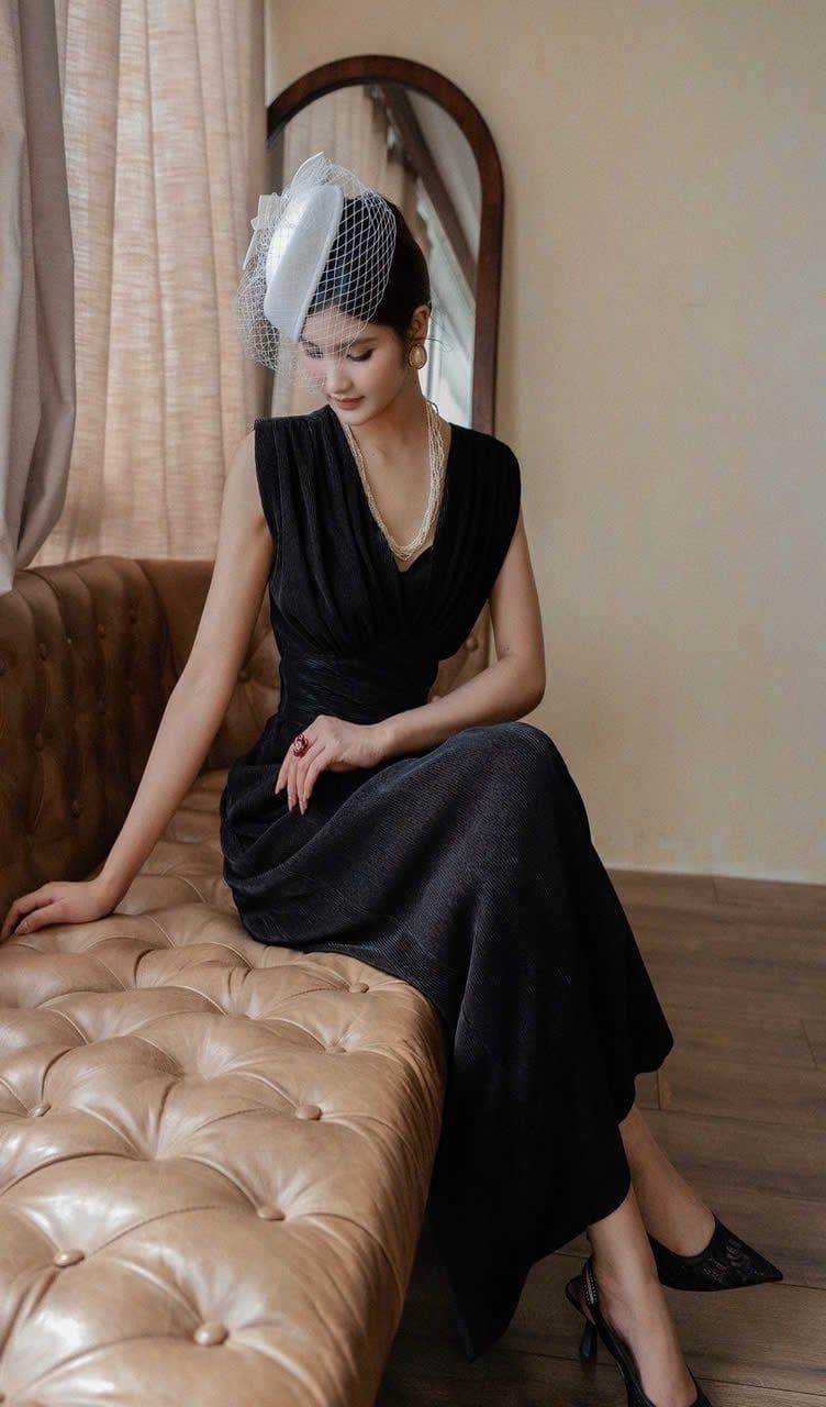 Noir Dress - Đầm Dập Li Dáng Dài L112 