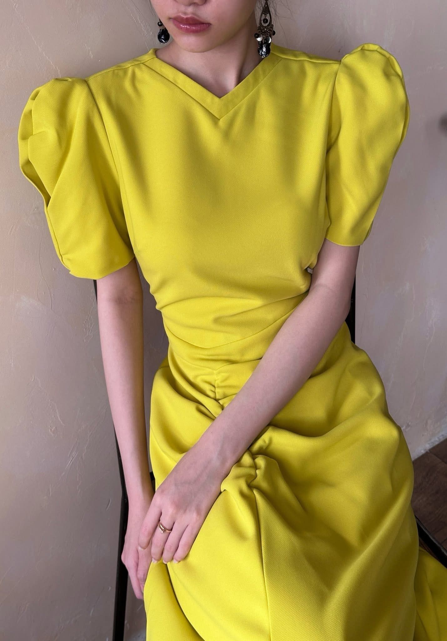  Megan Dress - Đầm công sở cổ V tay phồng - D750 