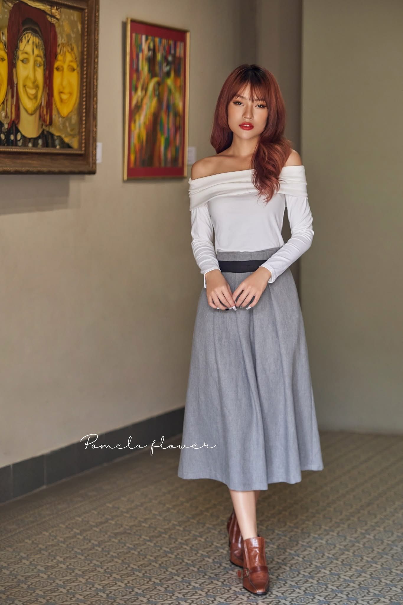  Aimé Skirt - Chân Váy Dạ Xếp Li C08 