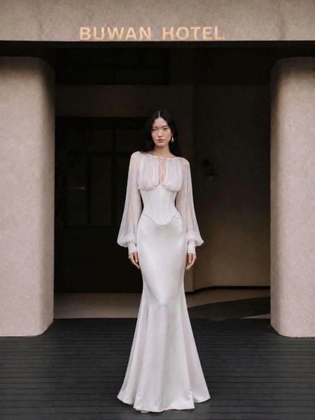  Elysia Set - Set Corset Phối Tơ Và Chân Váy Lụa Thiết Kế Cao Cấp 