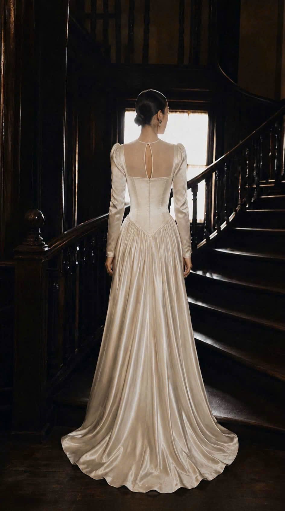  Lucille Gown - Đầm Lụa Tay Dài Thiết Kế Cao Cấp 