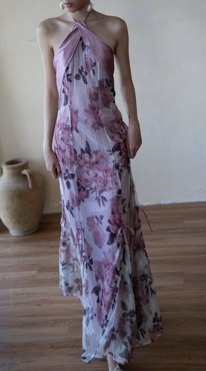  Roselle Dress - Đầm Hoa Hồng Cổ Yếm 