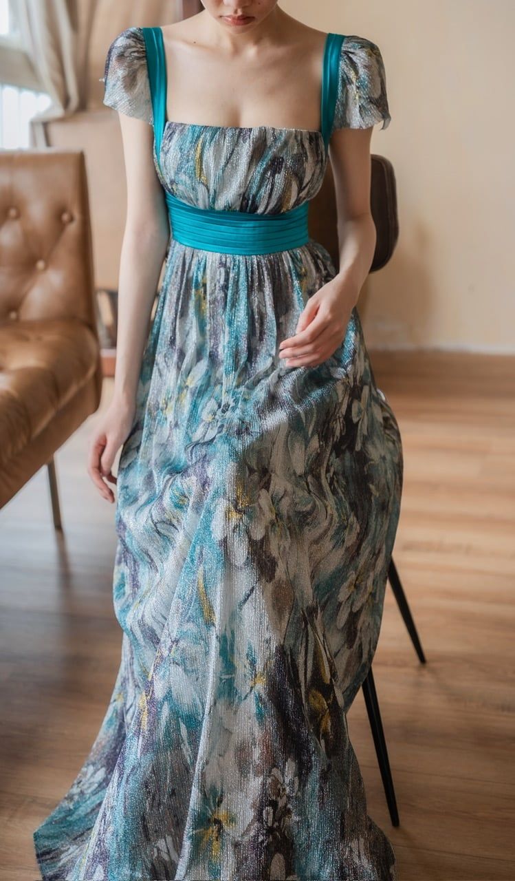  Eloise Dress - Đầm Hoa Thiết Kế Dáng Dài Tay Ngắn D0169 