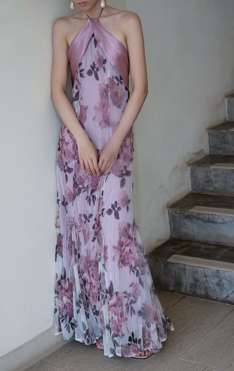  Roselle Dress - Đầm Hoa Hồng Cổ Yếm 
