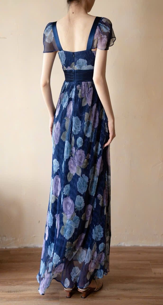  Eloise Dress - Đầm Hoa Thiết Kế Dáng Dài Tay Ngắn D0169 