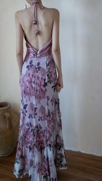  Roselle Dress - Đầm Hoa Hồng Cổ Yếm 