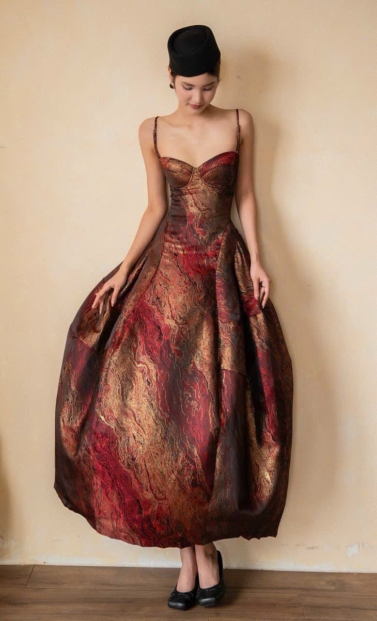  Brigitte Dress - Đầm Corset Hoa Hồng D0129 