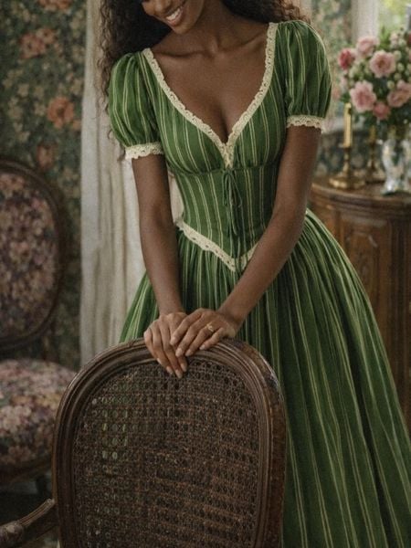  Cecilia Dress - Đầm Corset Vintage Tay Bồng 