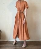  Mie Dress - Đầm Tay Ngắn Nơ Eo E76 