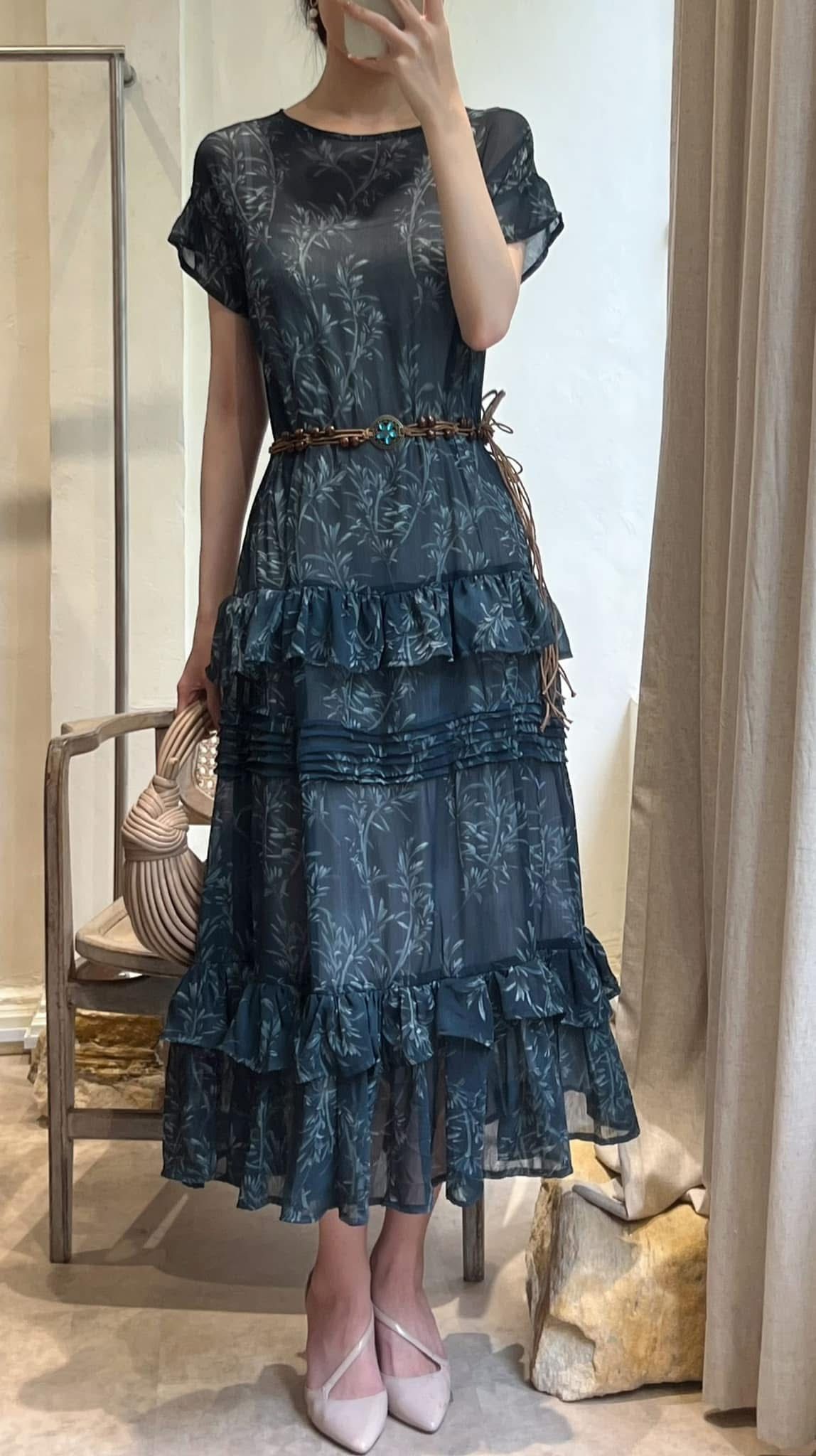  Amelia Ruffled Dress - Đầm maxi suông bèo tay D267 -> D272 D440 