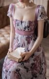  Eloise Dress - Đầm Hoa Thiết Kế Dáng Dài Tay Ngắn 
