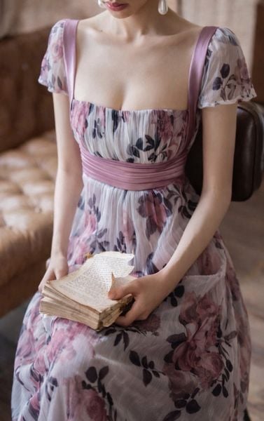  Eloise Dress - Đầm Hoa Thiết Kế Dáng Dài Tay Ngắn 