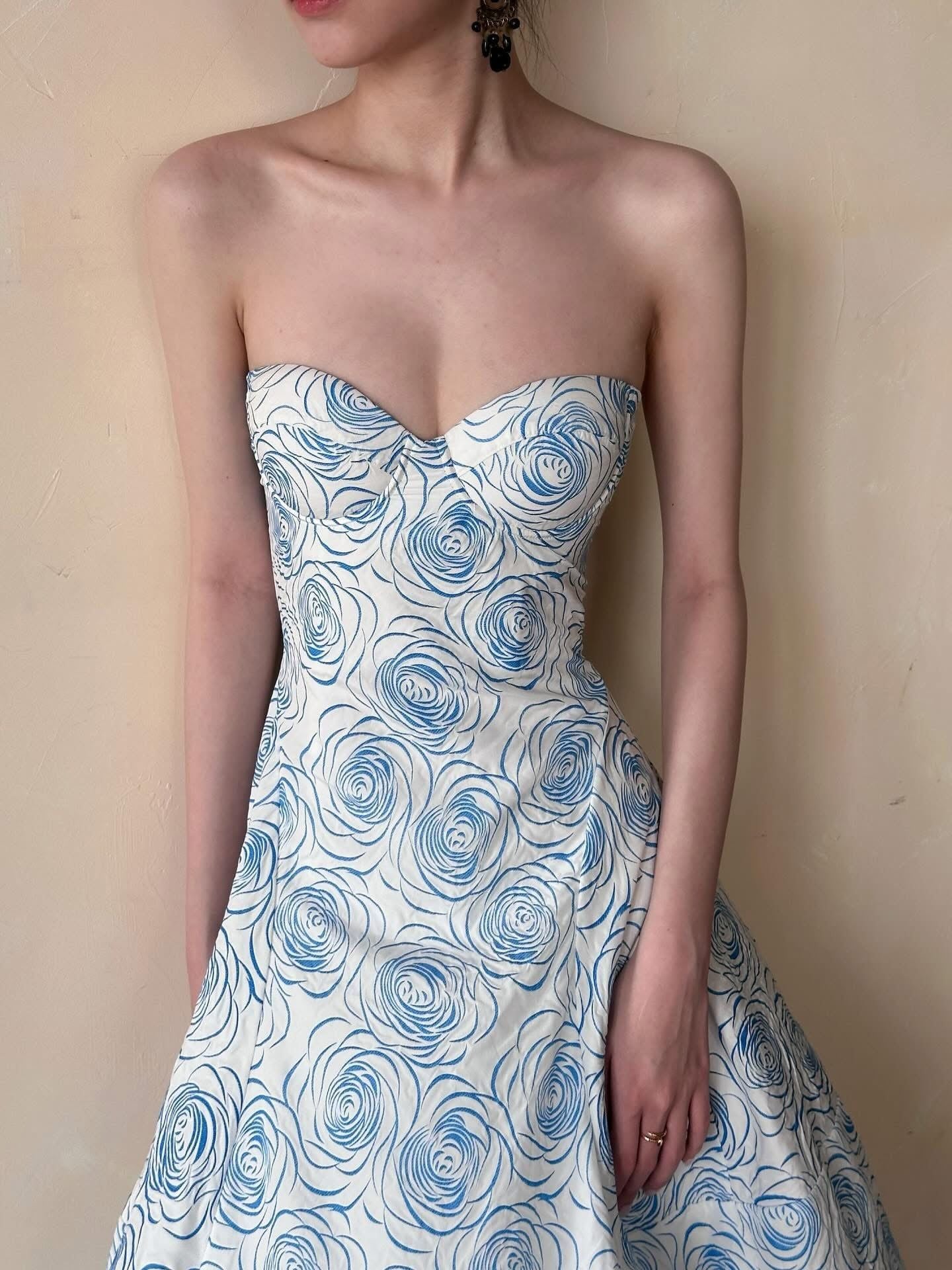  Brigitte Dress - Đầm Corset Hoa Hồng D0129 