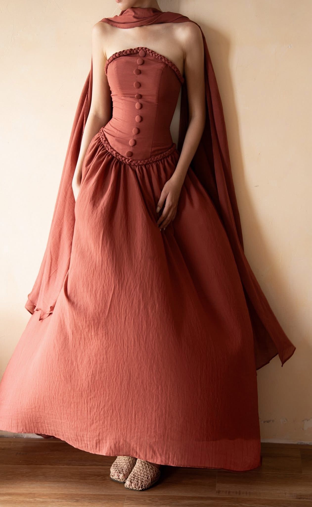  Sierra Dress - Đầm Cúp Ngực Corset Nút Bọc Thiết Kế 