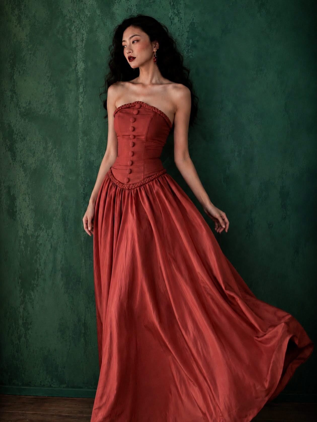  Sierra Dress - Đầm Cúp Ngực Corset Nút Bọc Thiết Kế 
