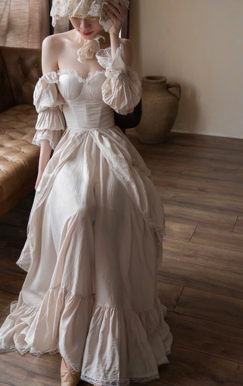  Ivory Swan - Đầm Trễ Vai Corset Thiết Kế 