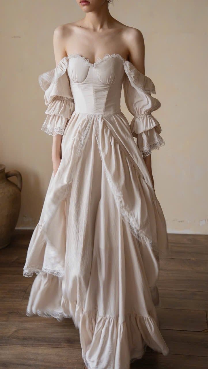  Ivory Swan - Đầm Trễ Vai Corset Thiết Kế 