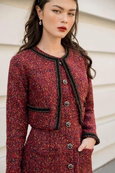  Giselle Dress - Đầm body tweed hàng cúc, hai túi D001 D002 