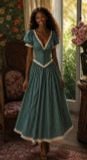 Cecilia Dress - Đầm Corset Vintage Tay Bồng 