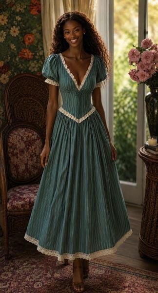  Cecilia Dress - Đầm Corset Vintage Tay Bồng 