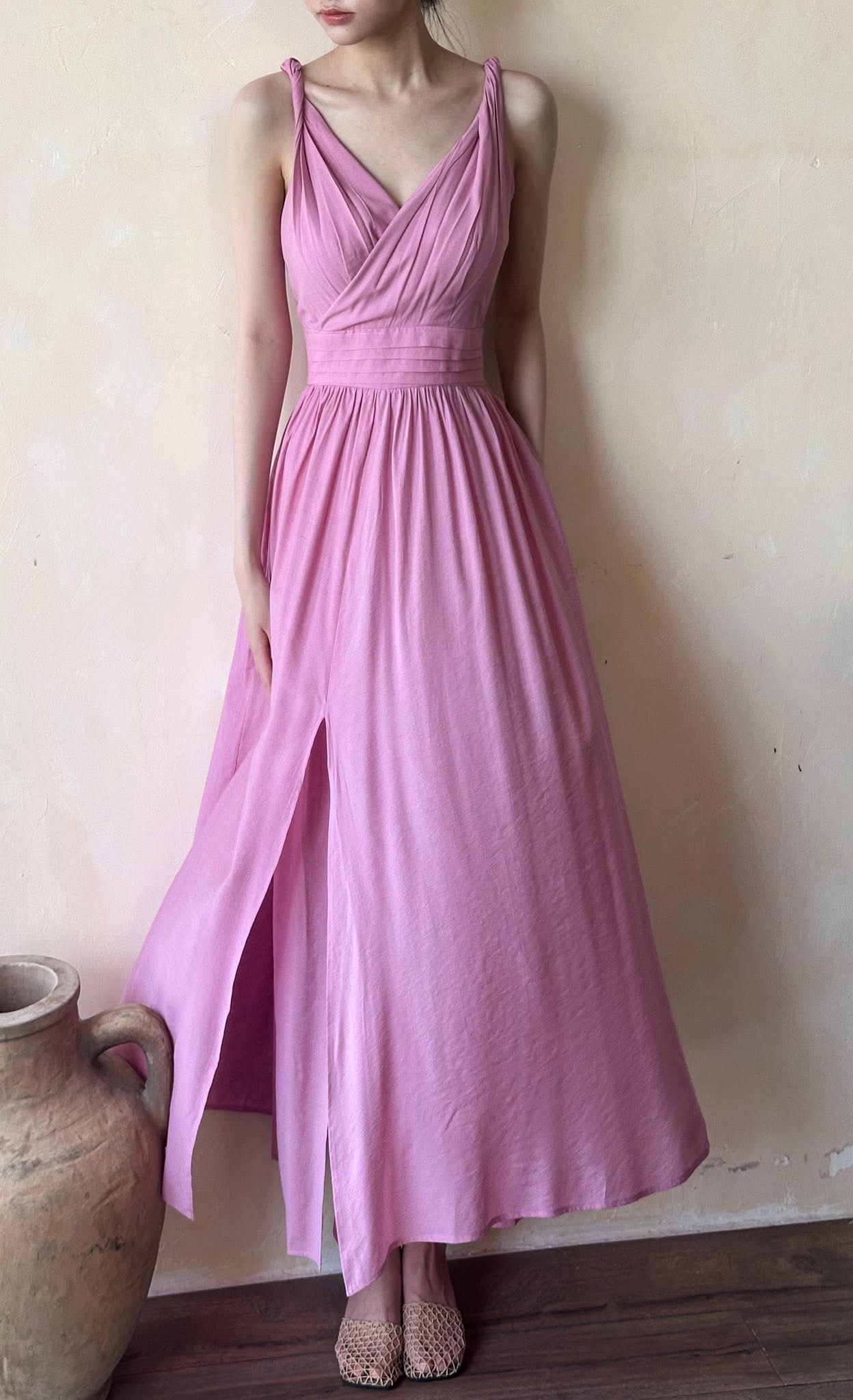  Lillie Dress - Đầm Xoắn Vai Xẻ Tà E291 