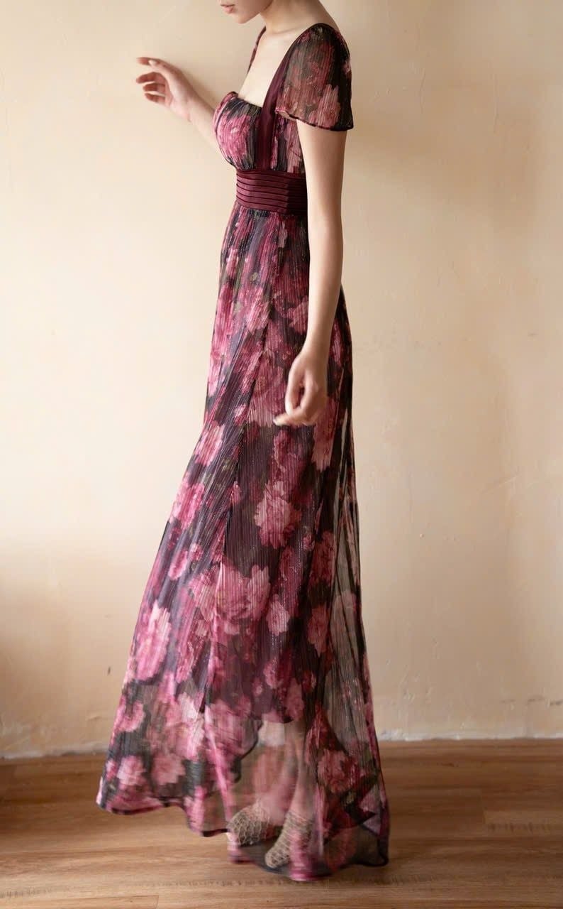  Eloise Dress - Đầm Hoa Thiết Kế Dáng Dài Tay Ngắn D0169 