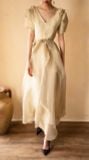  Helena Dress - Đầm Hoa Hồng Tay Phồng D1013 