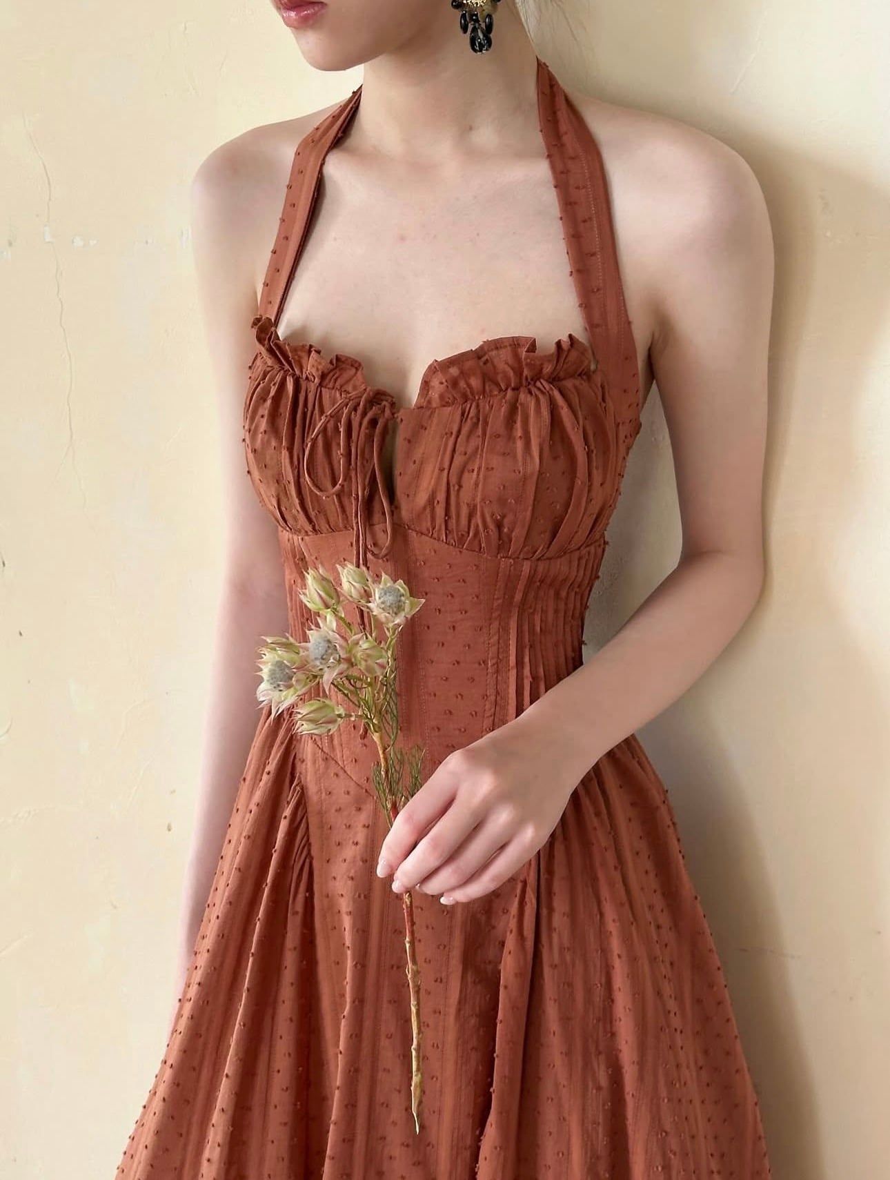  Bianca Dress - Đầm Corset Cổ Yếm D0725 