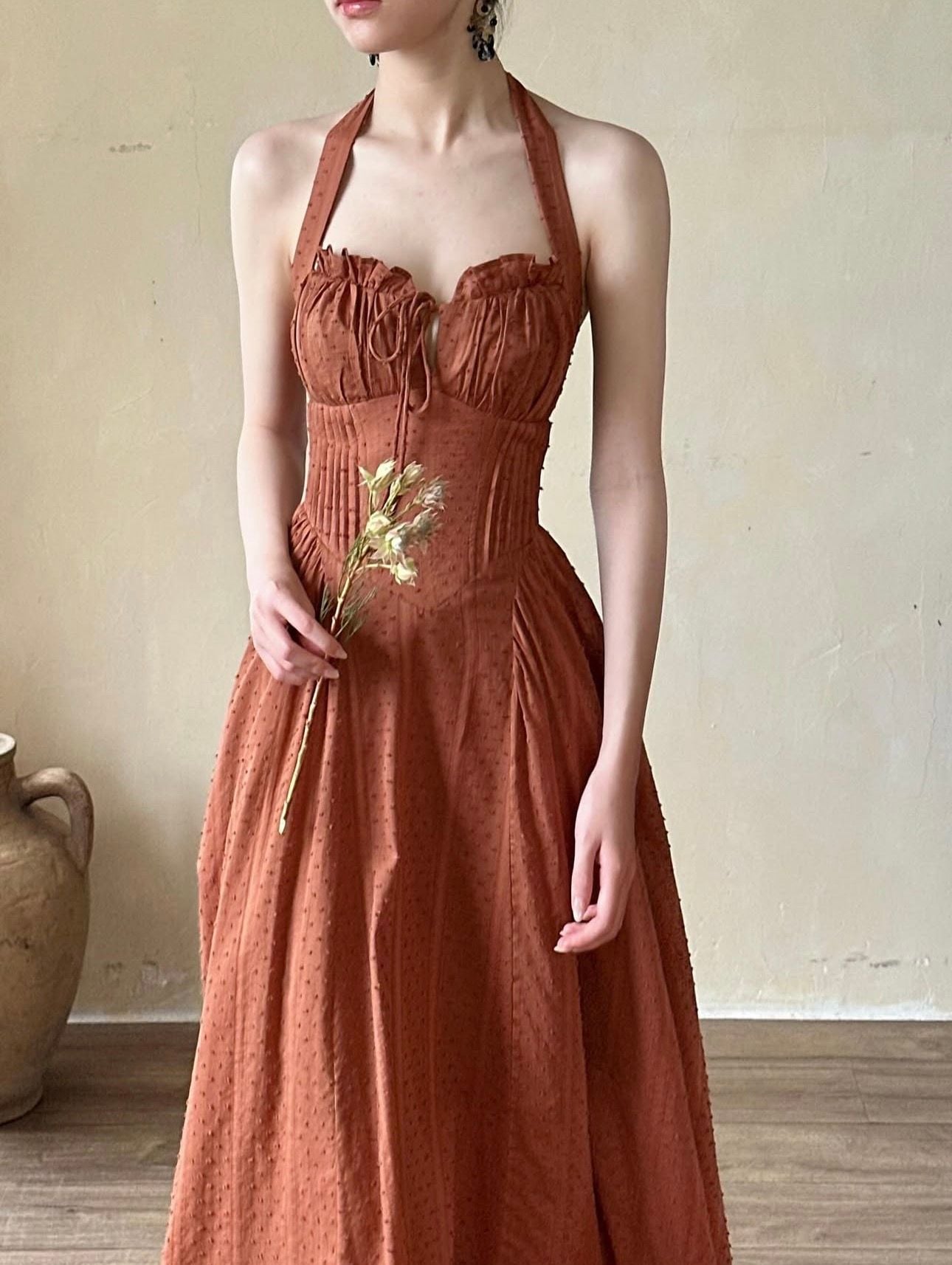  Bianca Dress - Đầm Corset Cổ Yếm D0725 