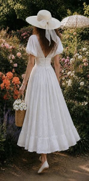  Celestine Dress - Đầm Tay Phồng Thiết Kế Cổ Điển 