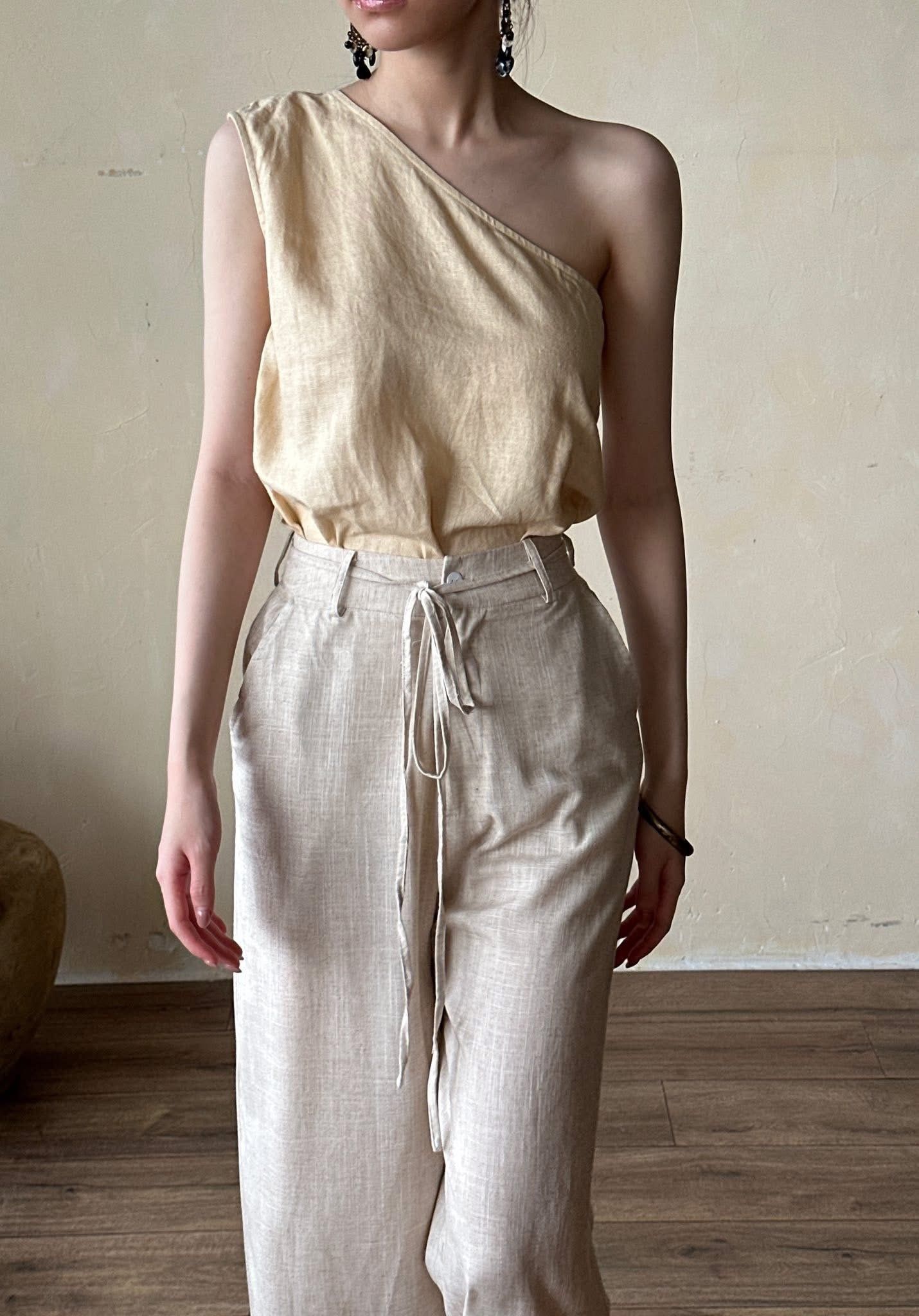  Doris Set - Set áo hoa lớn và quần linen 