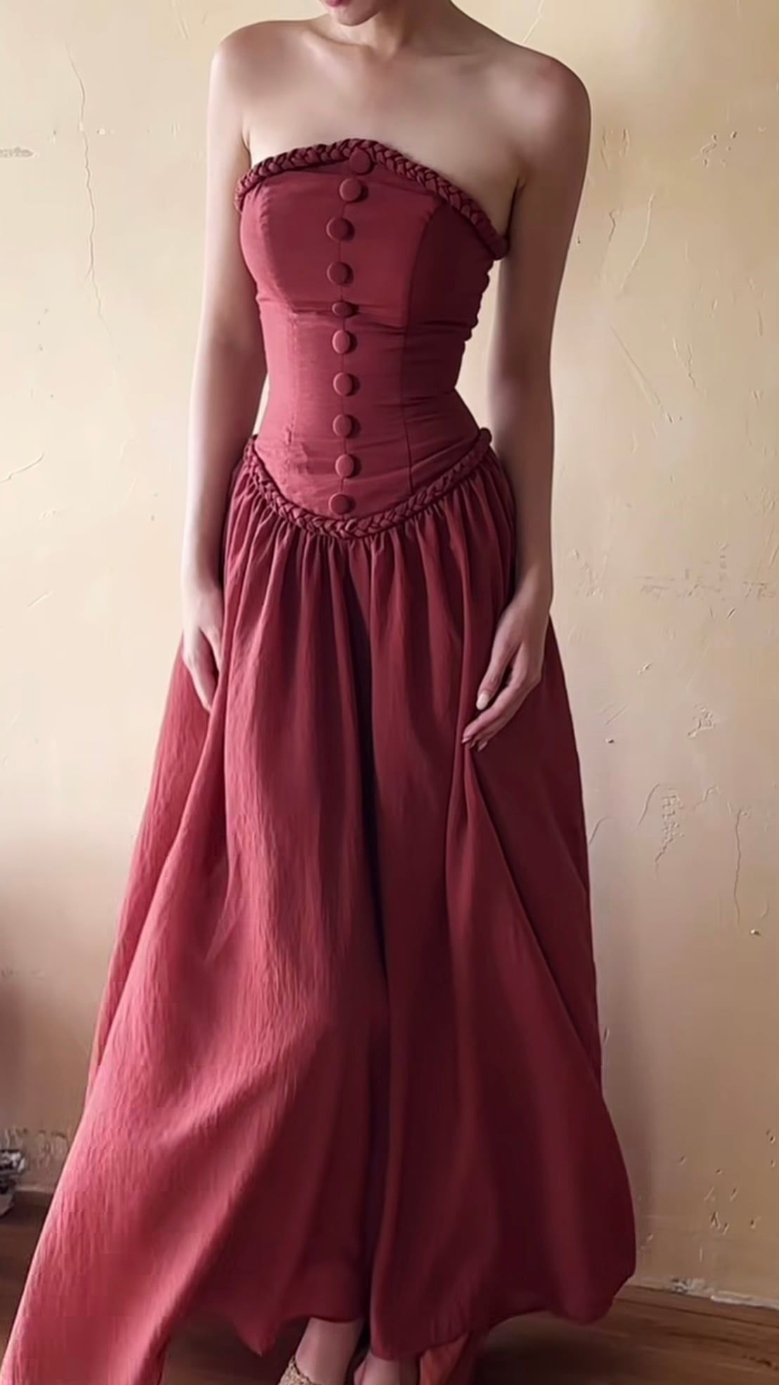  Sierra Dress - Đầm Cúp Ngực Corset Nút Bọc Thiết Kế 