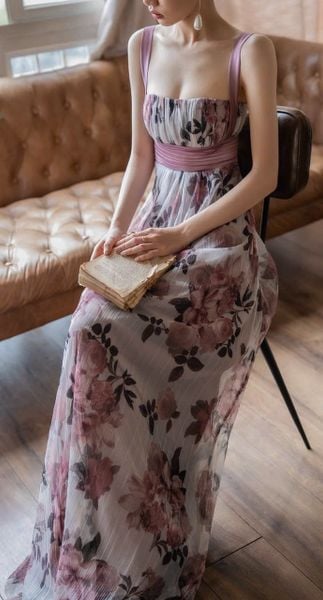  Julia Dress - Đầm Hoa Thiết Kế Dáng Dài Hai Dây 