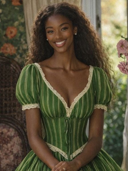  Cecilia Dress - Đầm Corset Vintage Tay Bồng 