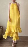  Brianna Dress - Maxi bèo cổ yếm hai tầng D438 
